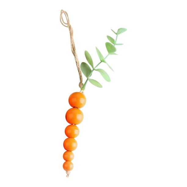Cuentas de madera para decoración del hogar, zanahorias, decoración colgante de madera, decoración de Pascua, decoración para fiestas de jardín, decoración de bodas, forma de zanahoria de