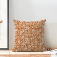 thumbnail image 3 of Spring Burned Orange Floral Throw Pillow Covers 18x18 Set of 2, Burned Orange Floral Decorative Pillow Cover Neutral Vintage Decoration Outdoor Cushion Cover for Sofa Couch Farmhouse Room, 3 of 6