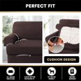 thumbnail image 4 of Cushion Cover for T Cushion Sofa (Medium, Brown), 4 of 7