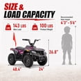 thumbnail image 6 of 36V Electric Four Wheeler,IVFJFV 500W Four Wheel with Disc Brake Off-Road Ride On Vehicle, Dual Speed Lock &Dual Speed 10mph Low /15mph High All Terrain Ride On Vehicle for Teen Riders,PINK, 6 of 9