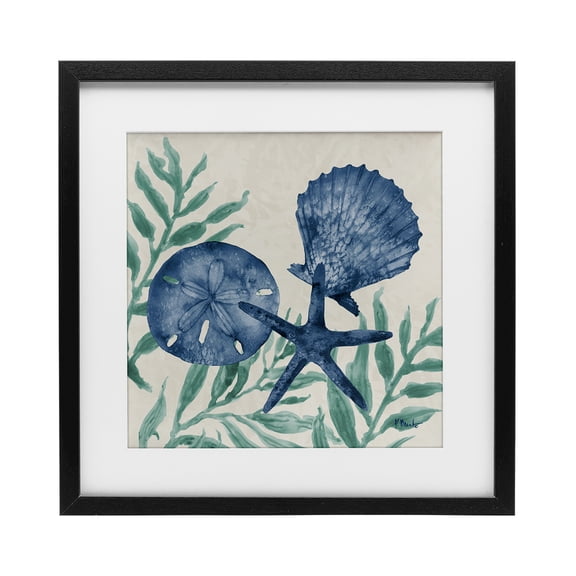 Stupell Industries Rustic Lodge Maritime Tampico Shells Black Framed Print Under Glass, 13 x 13, by Paul Brent
