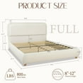 thumbnail image 2 of Brafab Full Size Bed Frame with Round Corners Headboard and Thickened Footboard, Boucle Cloud Upholstered Boho Fluffy Bed with Solid Wood Legs, No Box Spring Required, Easy Assembly, cream, 2 of 9