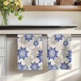 thumbnail image 7 of Geometric Flower Kitchen Towels Set of 1, Vintage Country Floral Blue Grey on Linen Absorbent Dish Towels for Kitchen, Microfiber Hand Towel, Quick Drying Tea Towel for Cleaning Decorative Dishcloths, 7 of 7