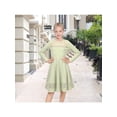 thumbnail image 2 of Sunny Fashion Girls Dress Crochet Lace Yoke Eyelet Knit Elegant Wedding Church Party Holiday 6 Years, 2 of 6