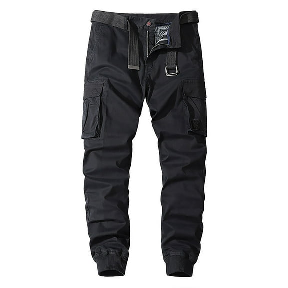 Men Solid Color Pocket Straight Leg Casual Work Pants Business Loose And Comfortable Warm Pants