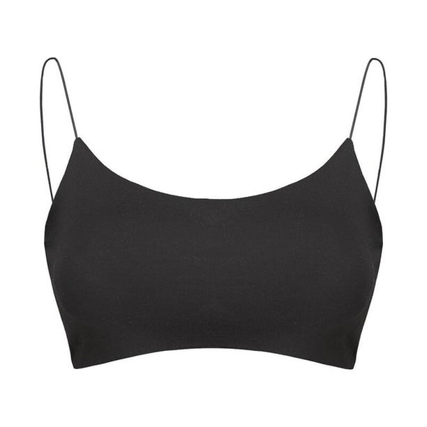 Sujetador sin tirantes para mujer Qarigey bandeau con aros tirantes finos Top de tubo modal negro