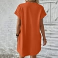 thumbnail image 4 of Spring Dresses For Women 2024 Soft T Shirt Dress Short Sleeve Casual Summer Tunic Dress Loose Loose Dress With Pockets Simple T-Shirt Loose Dress, 4 of 7
