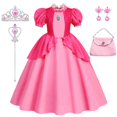 thumbnail image 1 of Vestidos de melocotón para niñas, disfraz de princesa, ropa de fiesta, Cosplay, Halloween, Carnaval, cumpleaños Fivean unisex, 1 of 2