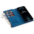thumbnail image 5 of Case for iPhone 14 Zipper Wallet Case, Large Capacity Card Slots Cash Hoider Zipper Pocket Premium PU Leather Flip Cover with Wrist Strap Magnetic Clasp Kickstand Shockproof Case,Blue, 5 of 9