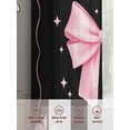 thumbnail image 6 of Valentine's Day Sheer Curtains 84 Inch Length 2 Panels Set Window Treatments, Pink Bowknot Ribbon on Black Mother's Day Rod Pocket Semi Curtains for Living Room/Bedroom/Kitchen Décor, 104"W x 84"L, 6 of 7