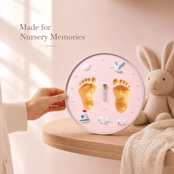 Inkless born Hand Foot Print DIY Kit, Precious Baby Keepsake Souvenir, Ideal Gift For Baby 100 Days, First Birthday And Family Memory Collection Making
