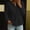 Black, variant on Women Top Sevevn Henley Notched Neck Loose Fit Waffle Knit Fabric Drop Shoulder Long Sleeve Ribbed Cuffs Pullover For Daily Office Casual Wear