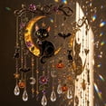 thumbnail image 6 of Voglyf Halloween Acrylic Suncatcher Wind Chime Hanging Black Cat Moon, Gothic Hanging Ornament with Pumpkin Bat Floral Crystal , Window Pendant for Porch Bedroom Spooky Season Home Gift, 6 of 7