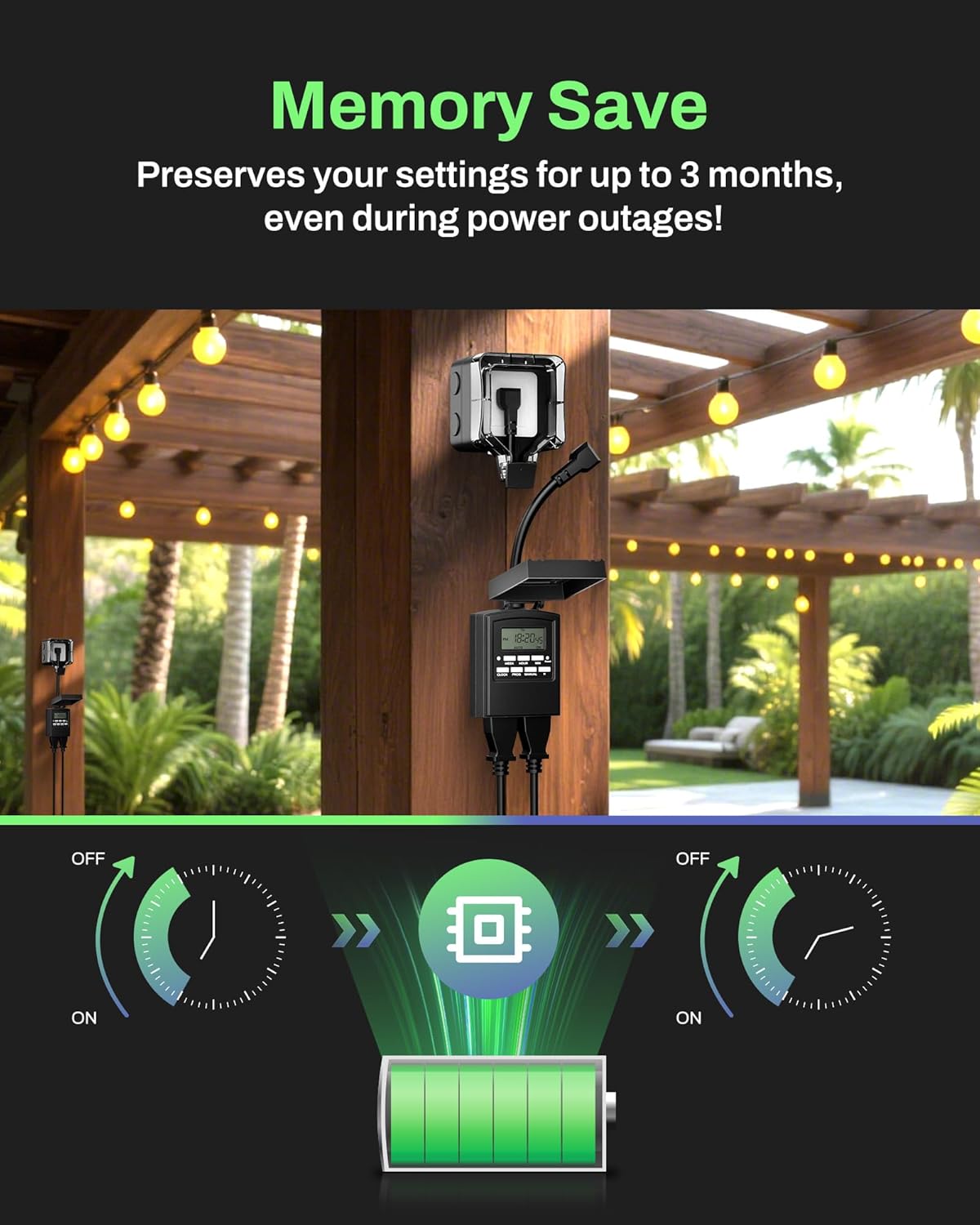BN-LINK 7-Day Outdoor Digital Timer Outlet photo 4