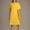 Yellow, variant on FRSASU Women's Summer Tie Side Tshirts Dress Basic Loose Crewneck Short Sleeve Casual Midi Dresses for Daily Wear Yellow