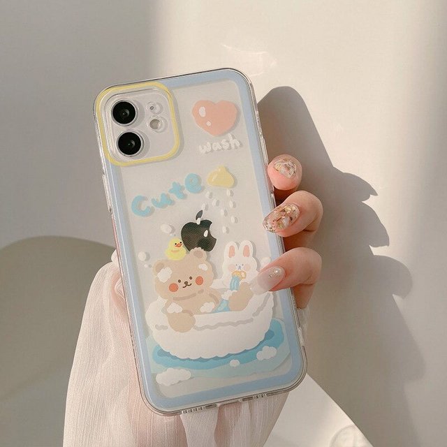 Bonita carcasa de koala para iphone, funda protectora de silicona suave y transparente con dibujos animados para modelos 12 mini, 7, 8 plus, x, xr, xsmax, 13, 11, 14 pro max
