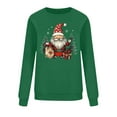 thumbnail image 4 of HOMBOM Sweatshirts for Women Cute Crewneck Christmas Greflying Green Merry Santa Ladies Sweatshirt Pullover, 4 of 6
