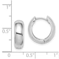 thumbnail image 4 of Auriga Fine Jewelry 925 Sterling Silver Rhodium Polished Hinged Hoop Earrings for Women, 4 of 6