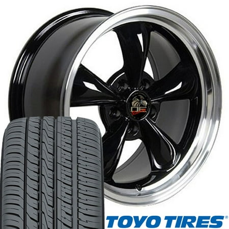 Black Bullitt Wheel - 17x9/17x10.5 Fits Mustang® Wheels & Tires - Bullitt Style Black Rim - SET