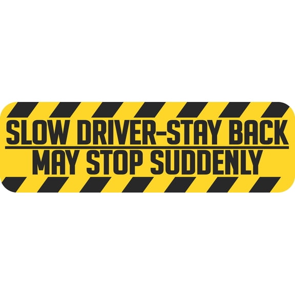 StickerTalk Caution Slow Driver Vinyl Sticker, 10 inches x 3 inc