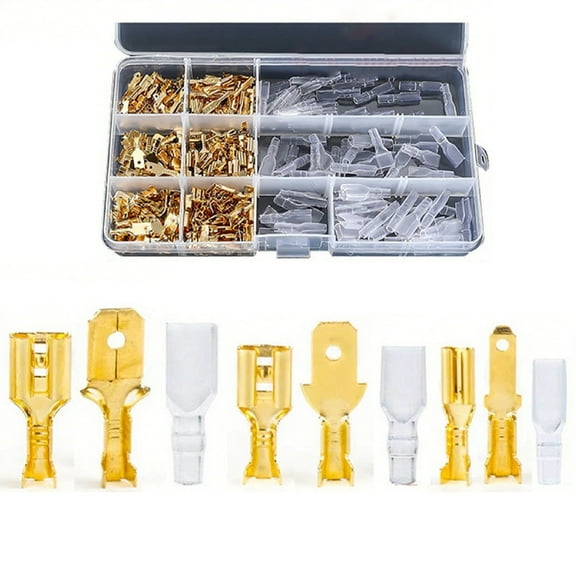 270Pcs Crimp Terminal Connectors Gold Electrical Wire Connector Set With Pliers