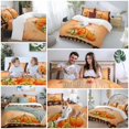 thumbnail image 5 of Hello Fall Bedding Duvet Cover Set King Size 4 Pieces Harvest Pumpkin Sunflower Maple Leaf Thanksgiving Bedding Set with Zipper Closure, 1 Comforter Cover 92x106 Inches 1 Flat Sheet & 2 Pillow Cases, 5 of 7