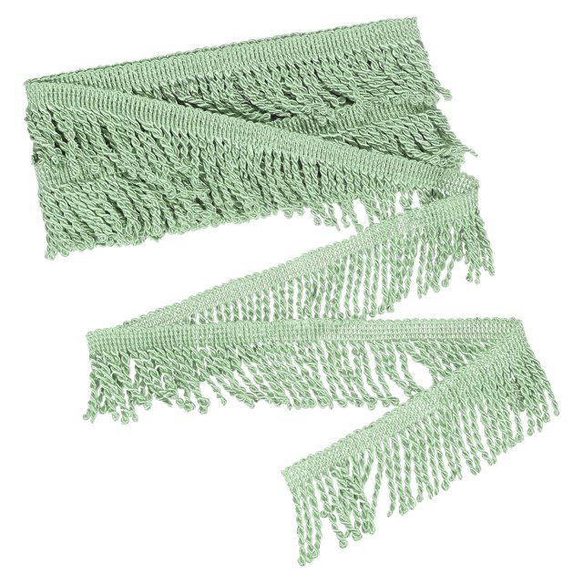 Uxcell 1 Cuenta Flecos de Cortina Trim para Sofá Ropa Verde Claro 5 Yardas