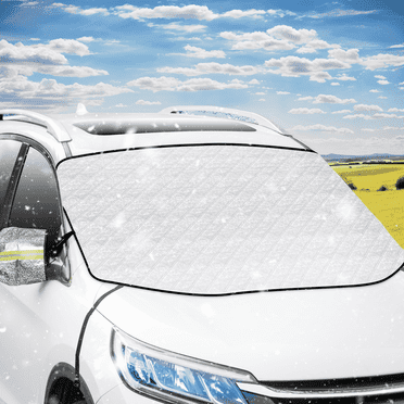 Qoosea Car Windshield Snow Cover, Windshield Cover for Ice and Snow Magnetic Protection for Snow, Ice, UV, Frost Wiper & Mirror Protector, Windproof Cover for Most Cars