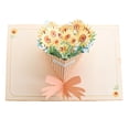 thumbnail image 1 of Tarjeta de flores plegable, exquisito, atractivo ramo, artesanía decorativa, clavel, tarjeta de felicitación 3d para festival, 1 of 5