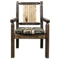 thumbnail image 4 of Homestead Collection Captain's Chair, Woodland Upholstery w/ Laser Engraved Bear Design, Stain & Lacquer Finish, 4 of 10