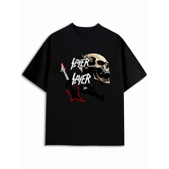 Greenink Slayer Skull Rock T-Shirt Mens t shirt black limited edition casual Cool shirts, Funny shirts, t shirt Original Unisex Shirt Printed tshirts