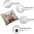 thumbnail image 4 of PIKWEEK  Funny Piggy Throw Pillow Cover Lovely Pink Pig Rustic Farm Animals Wearing Glasses Bow Knot Square Pillow Case Cushion Cover for Home Car Decorative 2pc, 4 of 6