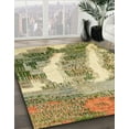 thumbnail image 3 of Ahgly Company Machine Washable Indoor Rectangle Abstract Ginger Brown Green Area Rugs, 3' x 5', 3 of 7