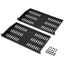 KFFKFF 2PCS 1U Server Rack Shelf, 10"/254 mm Depth, 50 lbs Load Capacity, Vented Cantilever or Wall Mount Shelf with Tray, Promotes Airflow for 19" Network Cabinet or Equipment Rack