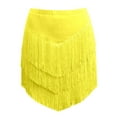 thumbnail image 4 of Mini Skirts for Women Flowy Fringe Asymmetrical Hem Boho Skirt with Tassel Details for Casual and Party Yellow XXXL, 4 of 4