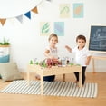 thumbnail image 3 of Teamson Kids Preschool Play Lab 85-Piece Wooden Train Table & Town Playset, 3 of 15
