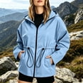 thumbnail image 5 of Edvintorg Waterproof Rain Jacket Women Long Sleeve Zip Up Raincoat Waterproof Hooded Windbreaker with Pocket Plus Size Womens Clothes Blue L, 5 of 9