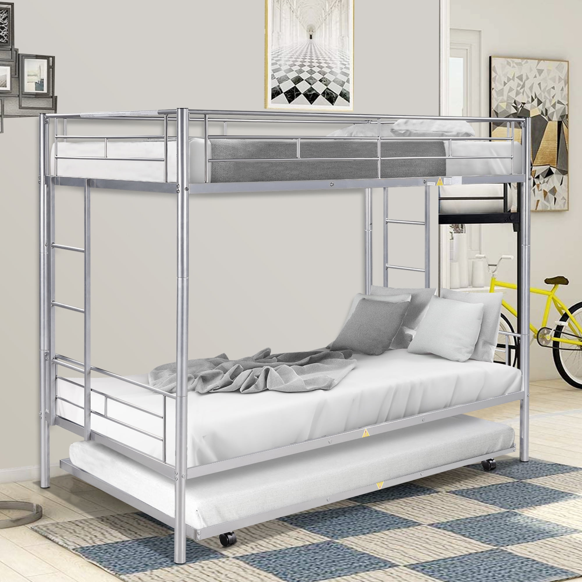 Buy Syngar Twin over Twin Bunk Bed with Trundle, Upgraded Bunk Bed with