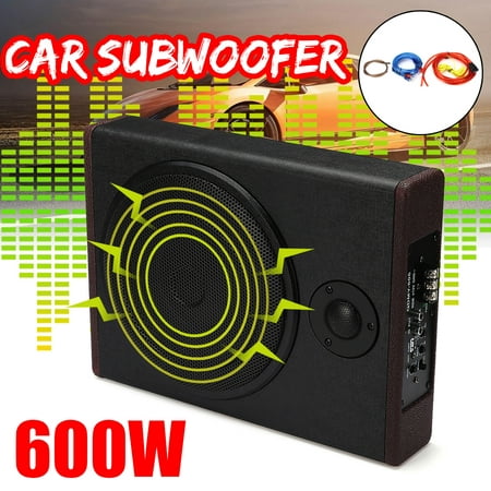 QDMY-806 10 inch 600W Car Slim Under Seat Active Powered Car Truck Audio Subwoofer