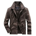 thumbnail image 4 of Vedolay Men Jackets for Winter Cardigan Open Front Button Blazer Jacket Outerwear Brown,L, 4 of 5