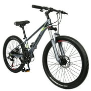 Wlmcg Mountain Bike 24-inch ,21-Speed Alloy Frame,Whole Body Paint