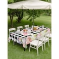thumbnail image 3 of Easter Outdoor Tablecloth - 60x120 Inch Rectangle Dining Table Cover, Spring Bunny Feet Flowers Eggs Black Buffalo Plaid Waterproof Outdoor Table Cloth with Umbrella Hole & Zipper for Picnic/Patio, 3 of 7