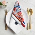 thumbnail image 2 of Thin Blue Red Striped Cloth Napkins, Patriotic Gnomes 4th of July Truck Washable and Reusable Dinner Napkins Set of 4, Table Napkin for Kitchen Party Birthday Wedding Hotel Housewarming 20"x20", 2 of 9