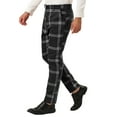thumbnail image 5 of INSPIRE CHIC Men's Plaid Dress Pants Slim Fit Checked Printed Trousers 34 Black, 5 of 7