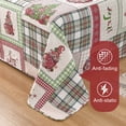 thumbnail image 6 of Christmas Quilt Set Queen/Full Xmas Holiday Bedroom Decor Lightweight Bedspread Coverlet Soft Microfiber Bedding Collection Home Reversible Quilt Red, 6 of 6