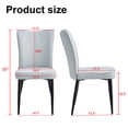 thumbnail image 2 of Dining Chairs Set of 2, Side Dining Room Chairs, Kitchen Chairs with PU Leather Padded Seat, High Back & Metal Feet, Chairs for Dining Room, Kitchen, Living Room, Light Gray, 2 of 7