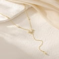 thumbnail image 3 of Gold Necklace for Women, 14K Gold Plated/Silver Lariat Necklace for Women Trendy Layered Y Necklace Gold Long Chain Necklaces Gold Summer Jewelry for Women Gift, 3 of 6