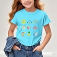 thumbnail image 5 of Bovxnpu Summer Girls Top, Short Sleeve T-shirt for Kids, Printed Pattern T-shirt With Short Sleeves For Children Round Neck Half Sleeve Casual Versatile Top 5-6 Years, 5 of 5