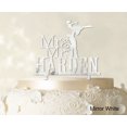thumbnail image 1 of Personalized Mr & Mrs Couple Cake Topper Personalized Mirror White Cake Topper Color Option Available 5-7 Inches Wide, 1 of 1