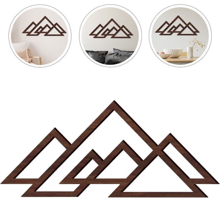 UPKOCH Wooden Wall Art Decor with Mountain Shape Made of Wood for Living Room Office Study Dark